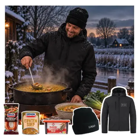 DPS Company Kerstpakket Bedrijven Winter Softshell jas Erwtensoep