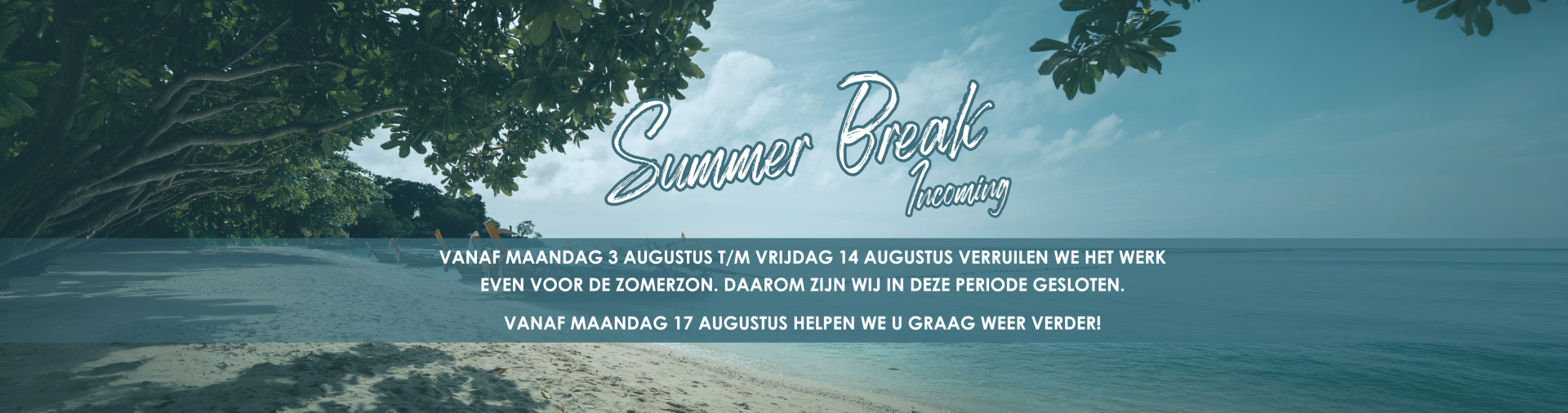 DPS Vakantie sluiting banner 2026